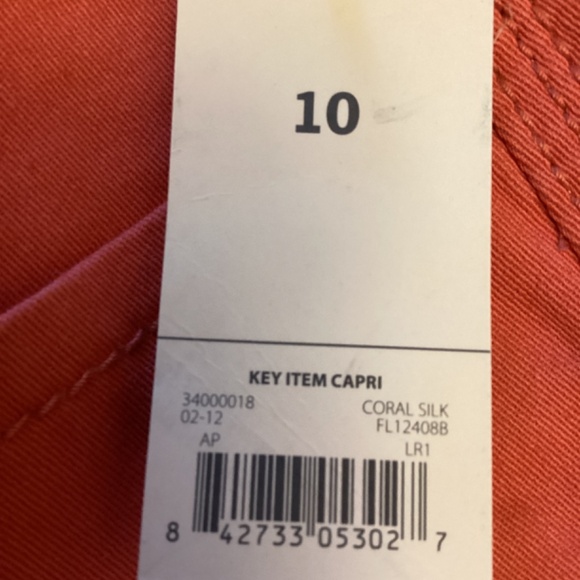 Women’s NEW Faded Glory Capris Capri Size 10 Coral - Picture 4 of 6
